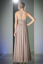 Beaded Chiffon Empire Waist Dress-1