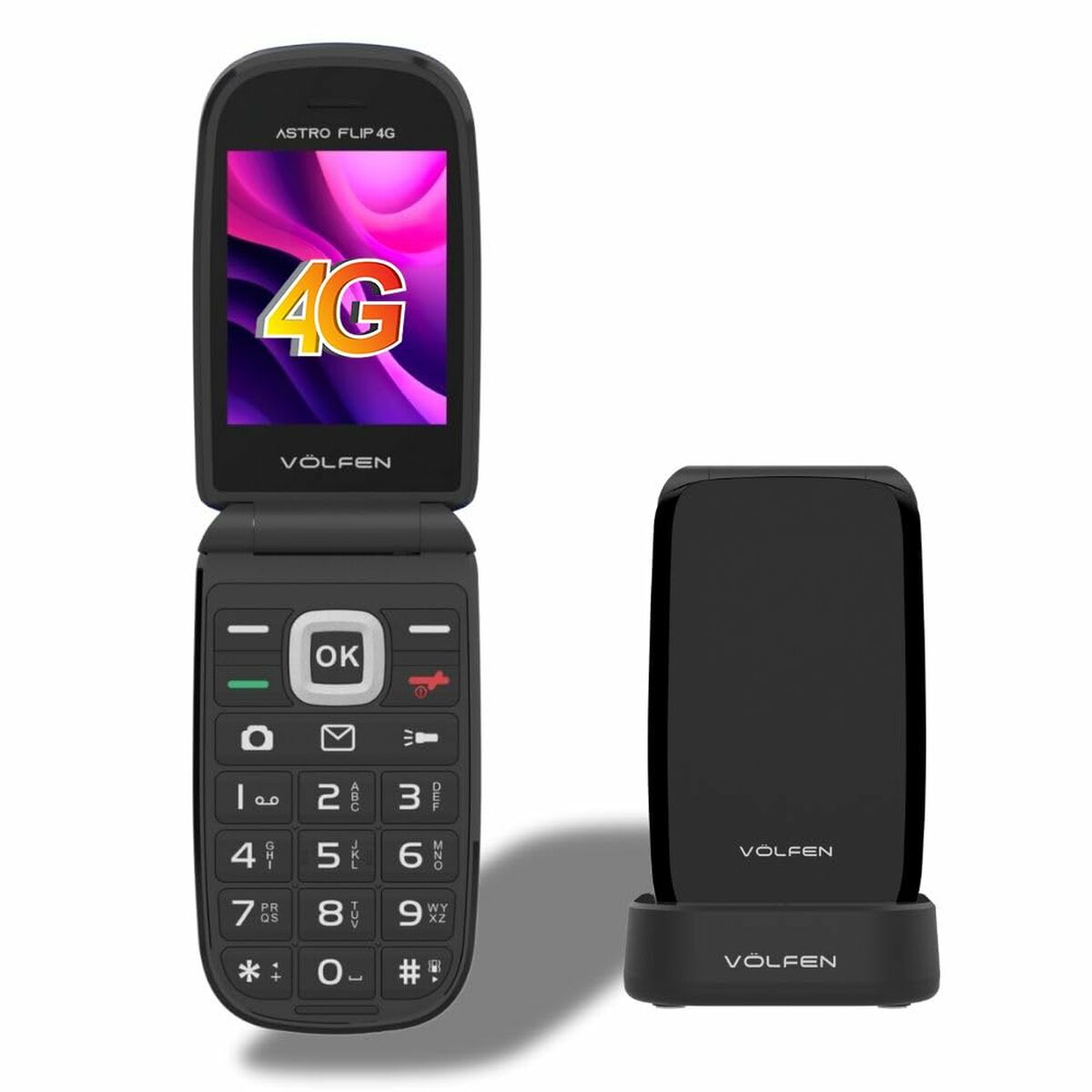 Mobile telephone for older adults Volfen ASTRO FLIP Black 48 MB 2,8" 4G-0