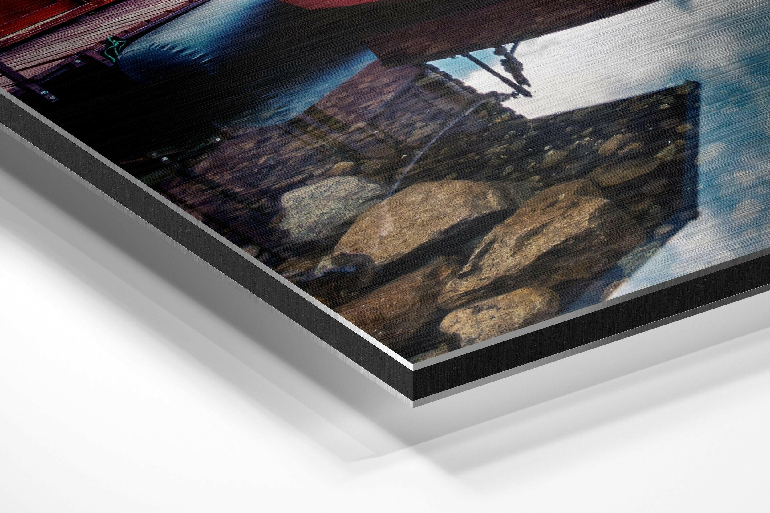 Boats  Brushed Aluminium Dibond Wall Art-1