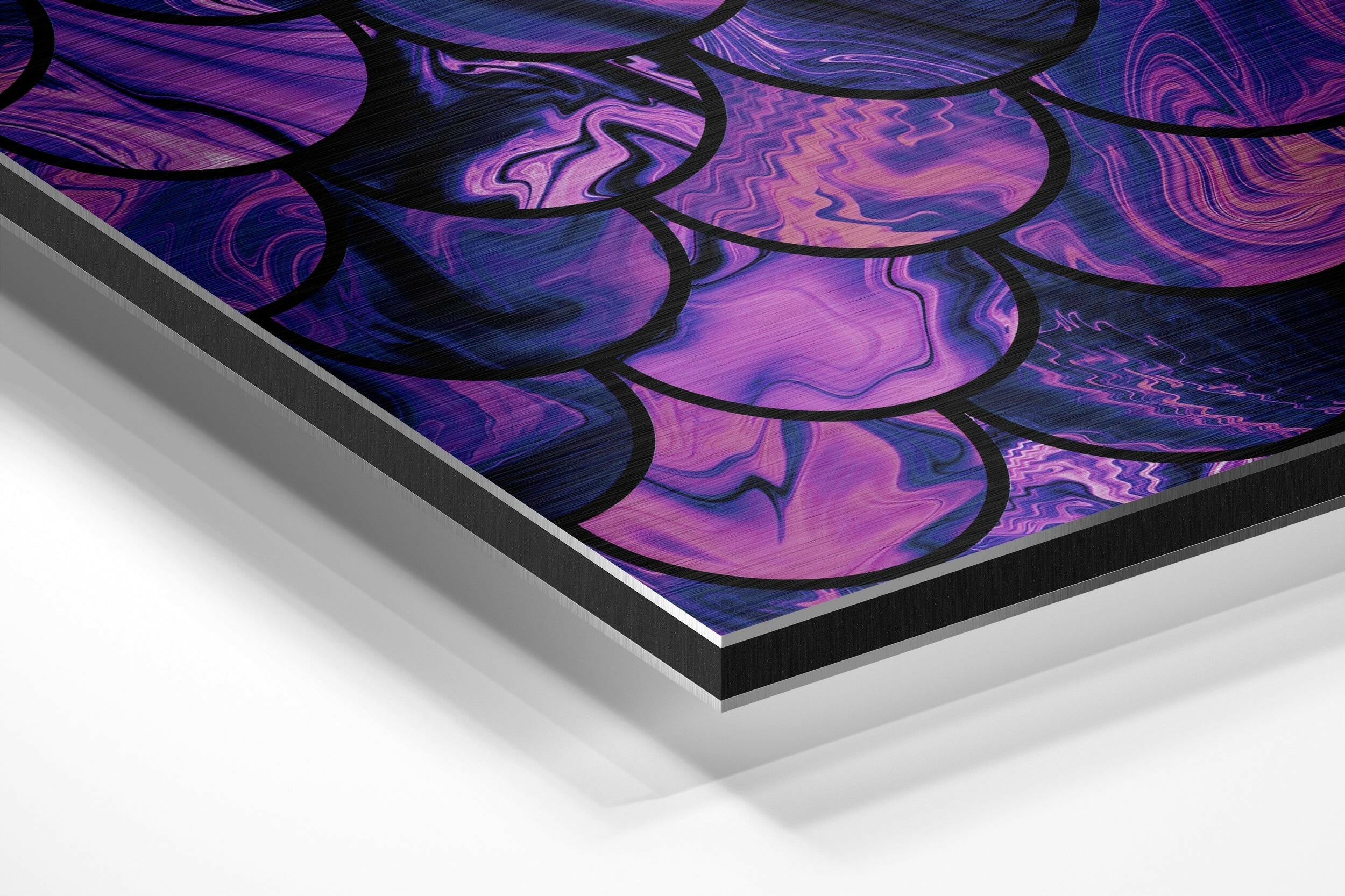 Purple Drops Brushed Aluminium Dibond Wall Art-1