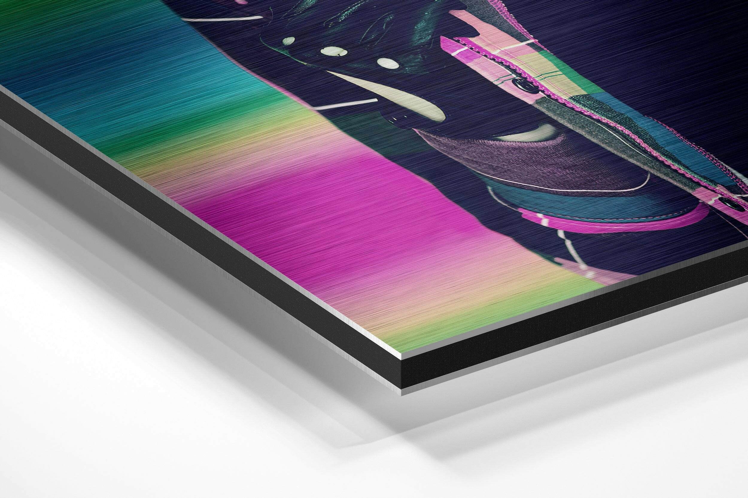 Lip Head Brushed Aluminium Dibond Wall Art-1