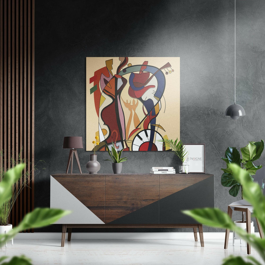 Picasso Style Brushed Aluminium Dibond Wall Art-0