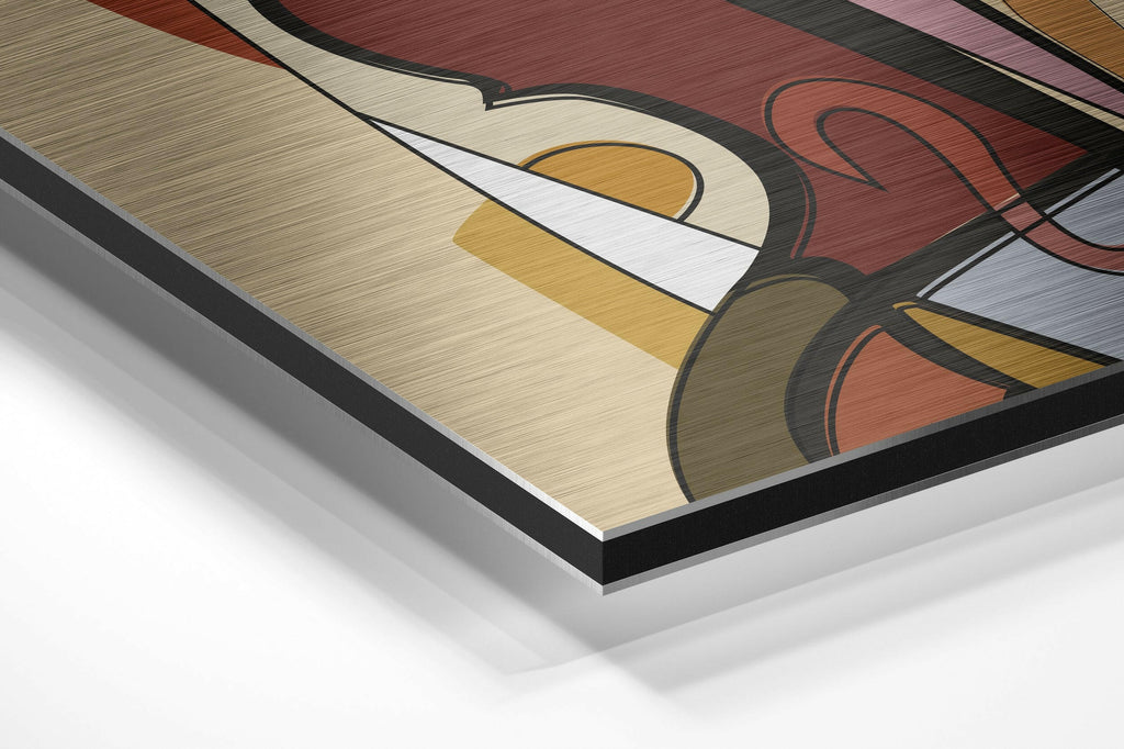 Picasso Style Brushed Aluminium Dibond Wall Art-1