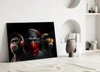 3 Wise Monkey Glass Wall Art  || Designer Collection-2