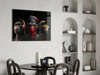 3 Wise Monkey Glass Wall Art  || Designer Collection-4