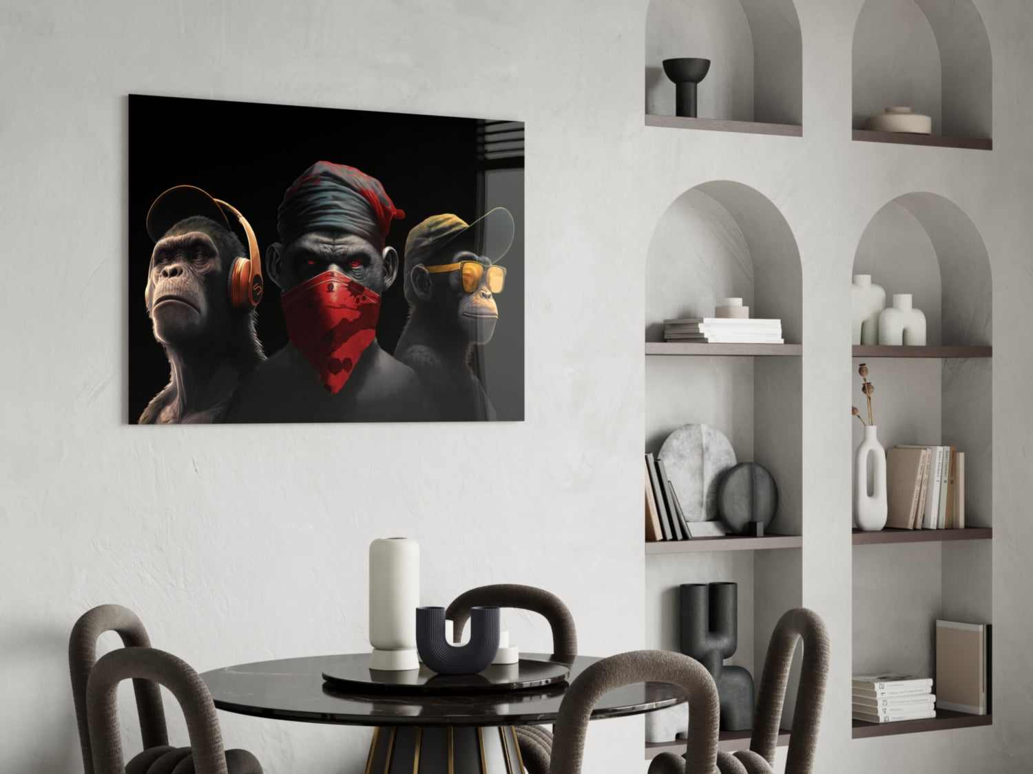 3 Wise Monkey Glass Wall Art  || Designer Collection-4