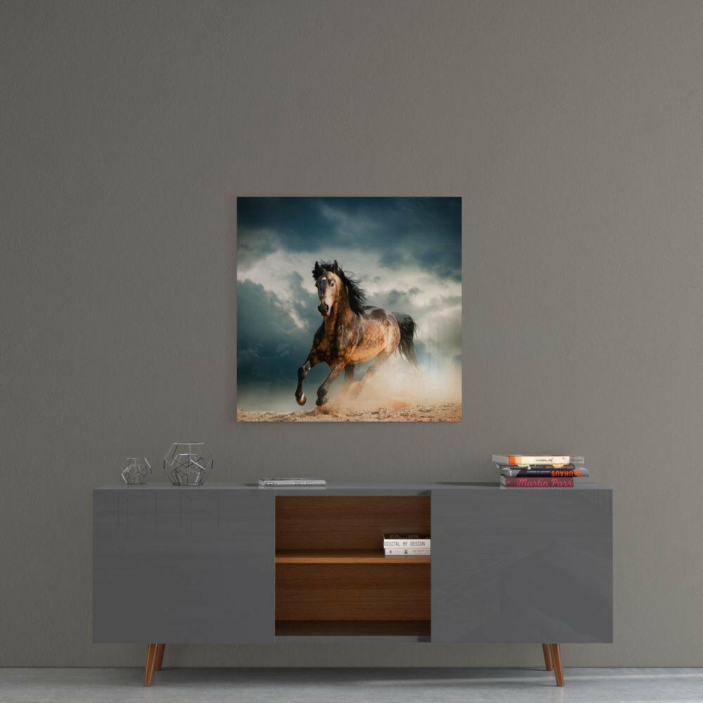 Running Horse Glass Wall Art-3