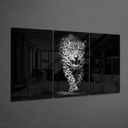 Leopard in the Dark Mega Glass Wall Art-1
