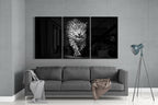 Leopard in the Dark Mega Glass Wall Art-2