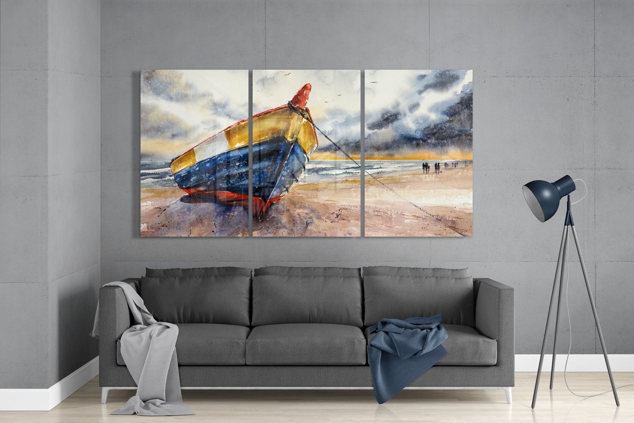 Abandoned Boat Mega Glass Wall Art-2