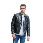 Men’s Black Fashion Leather Jacket-0