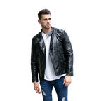 Men’s Black Fashion Leather Jacket-1