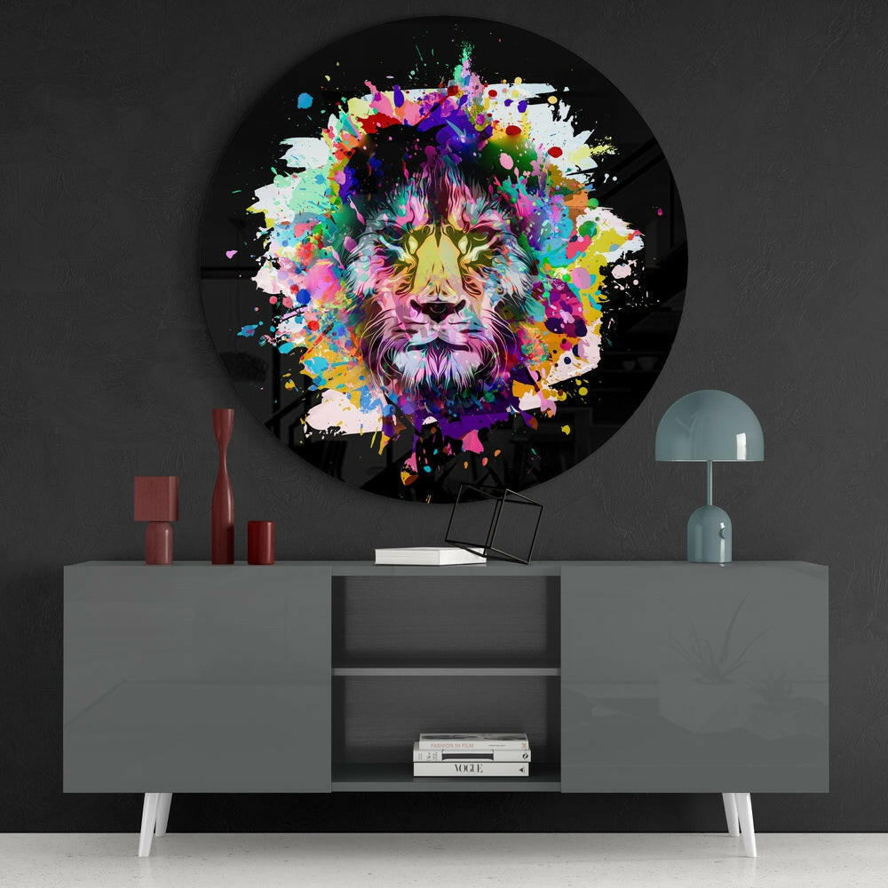 Lion Glass Wall Art-3