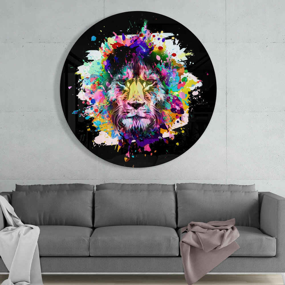 Lion Glass Wall Art-1