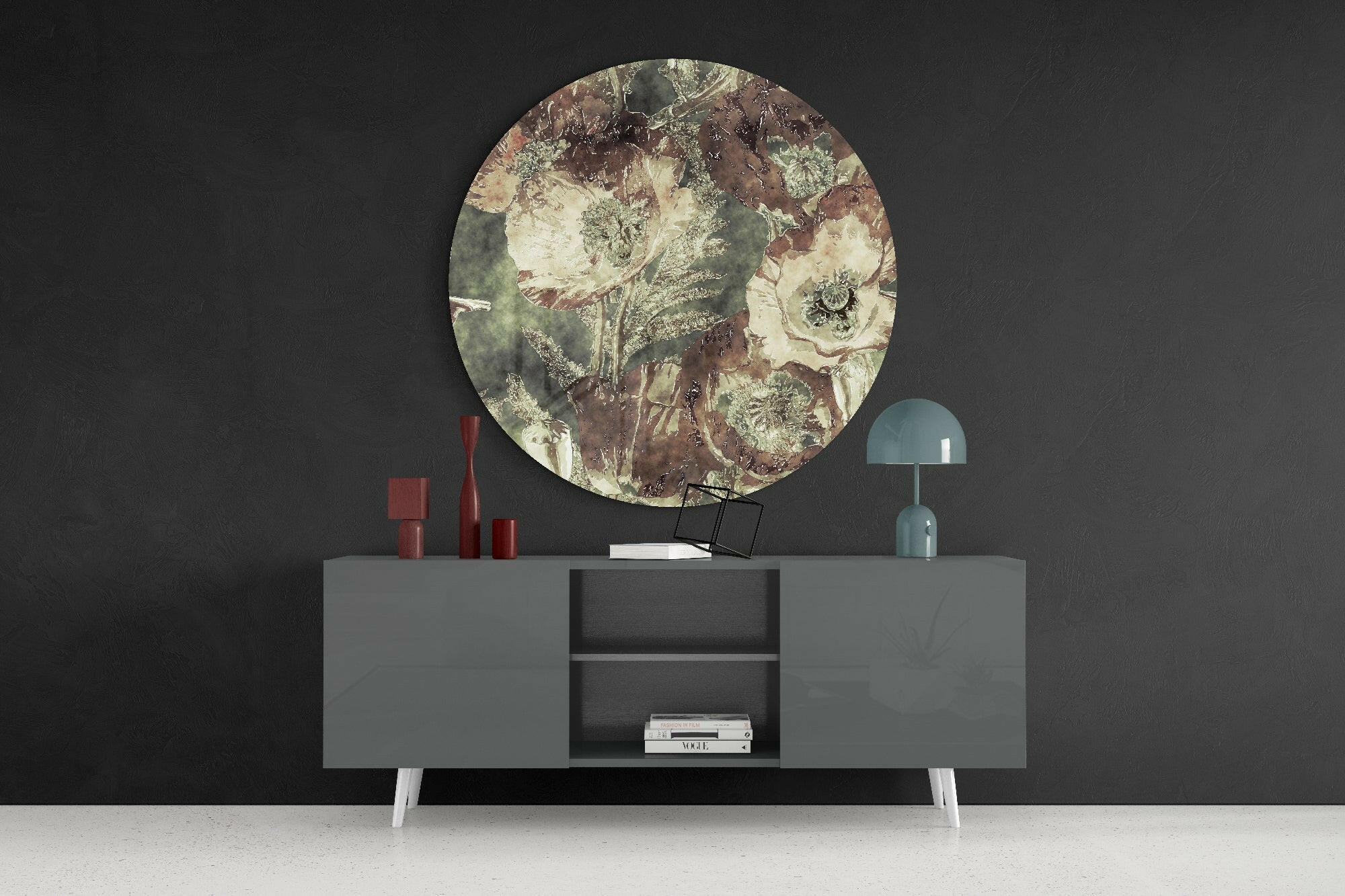 Abstract Flower Glass Wall Art-3