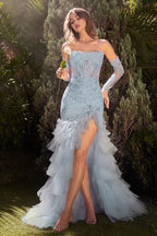Strapless Lace & Tulle Mermaid Gown-3