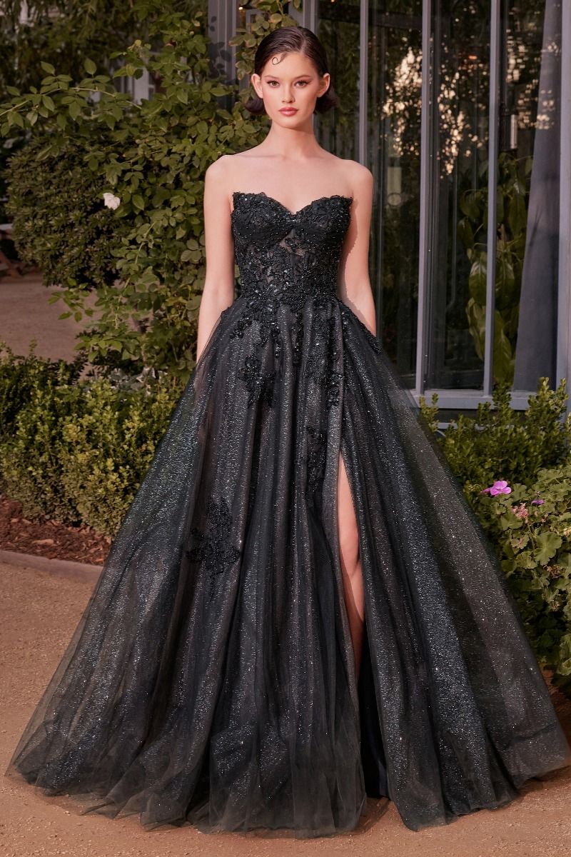 Strapless Layered Tulle Ball Gown-2