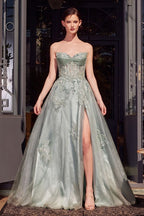 Strapless Layered Tulle Ball Gown-1