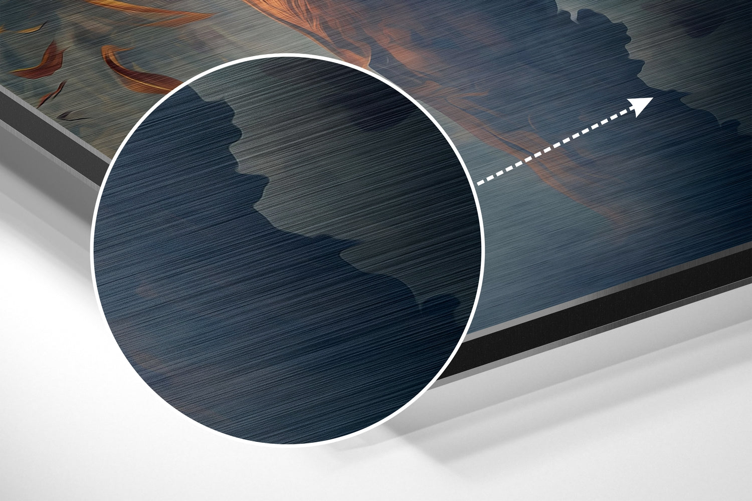 Tiger in Fire Brushed Aluminum Dibond Wall Art-2