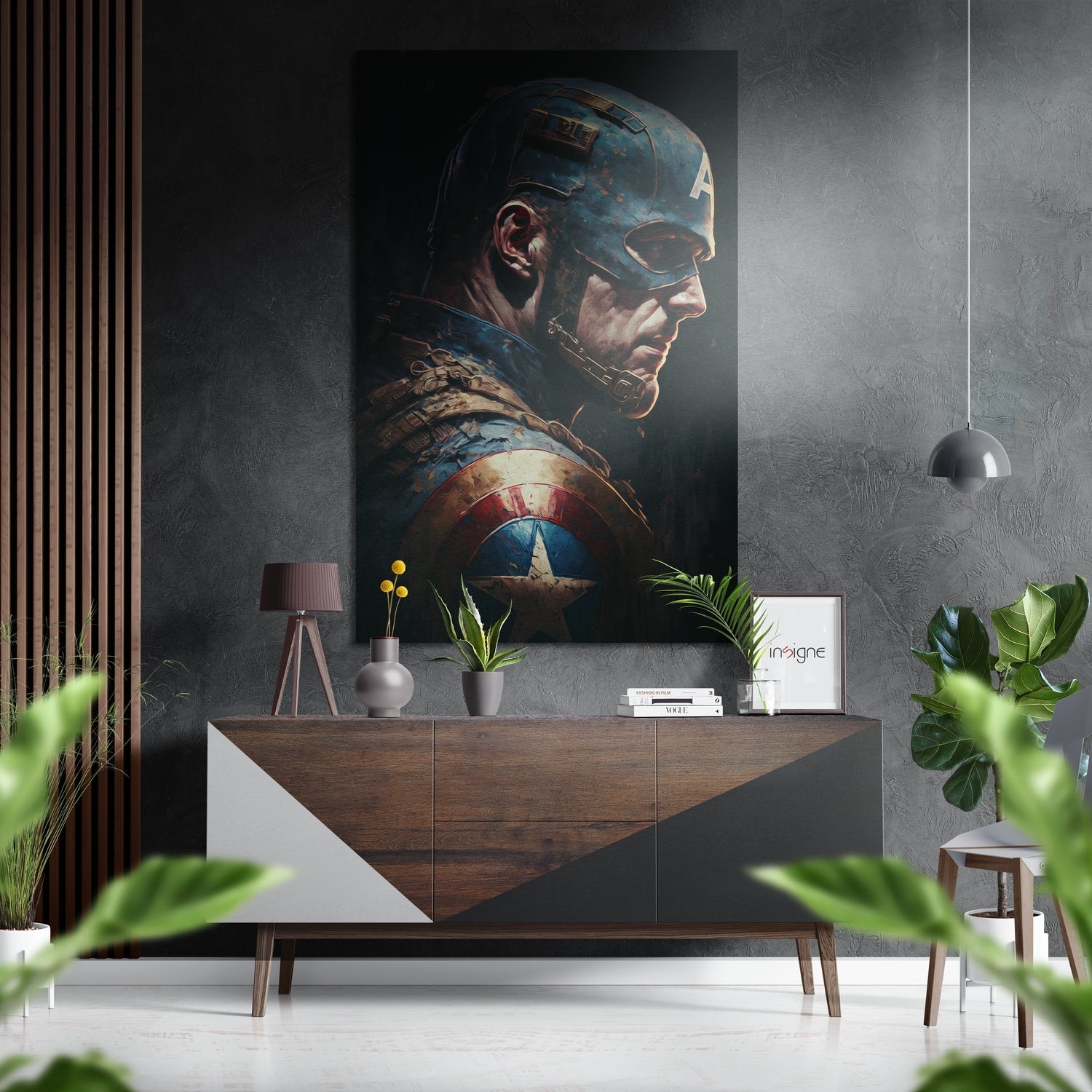 Captain America Brushed Aluminum Dibond Wall Art-0