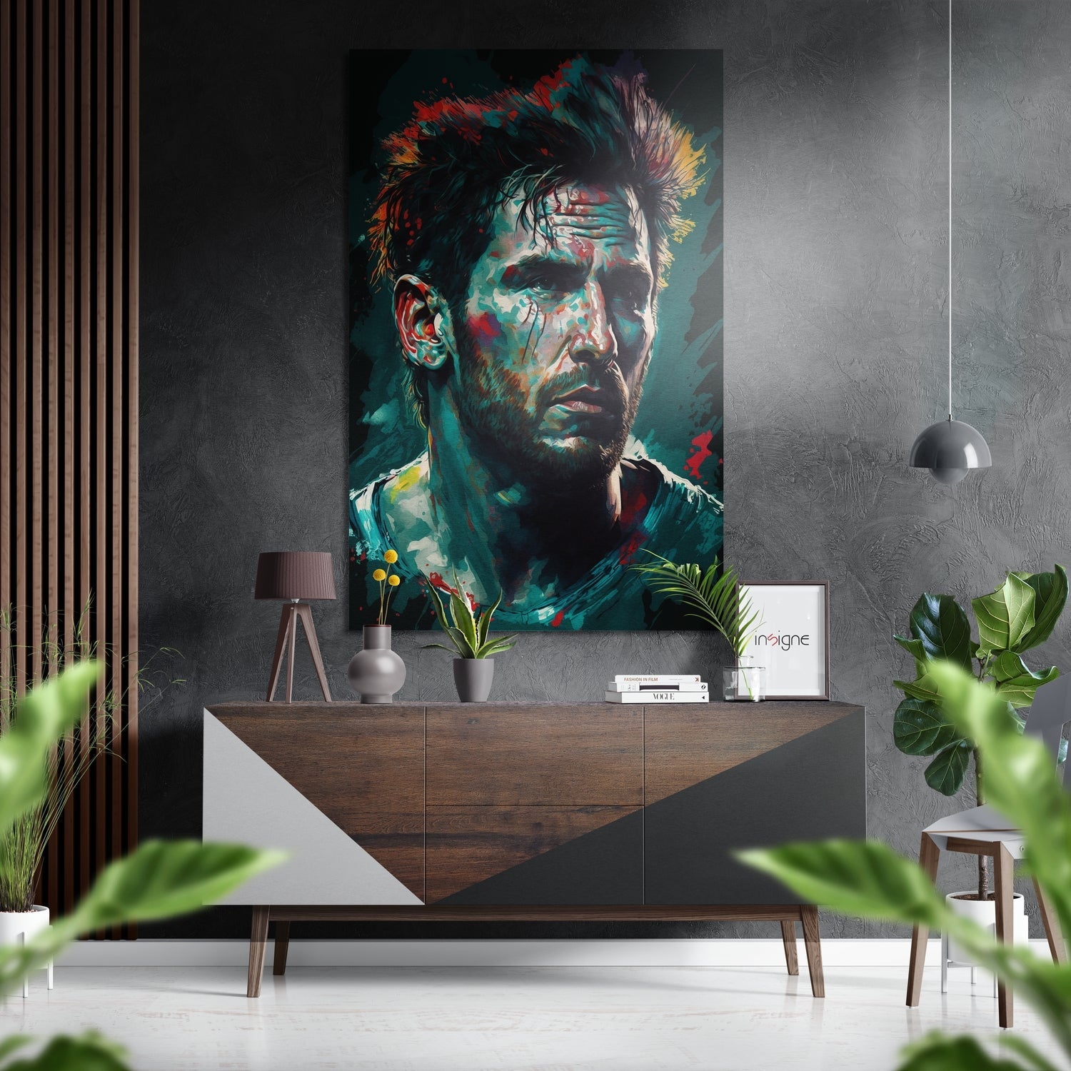Messi Brushed Aluminum Dibond Wall Art-0