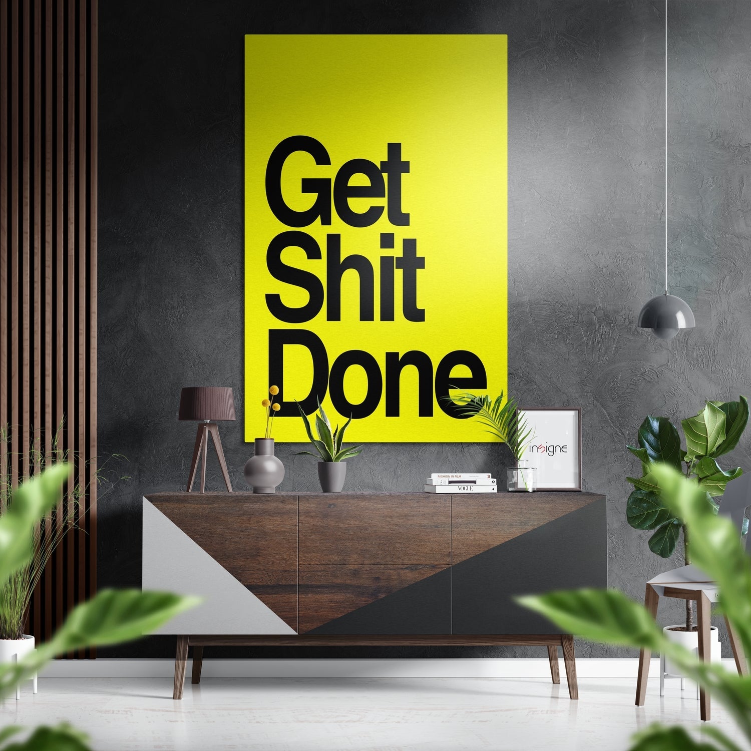 Get Shit Done Brushed Aluminum Dibond Wall Art-0