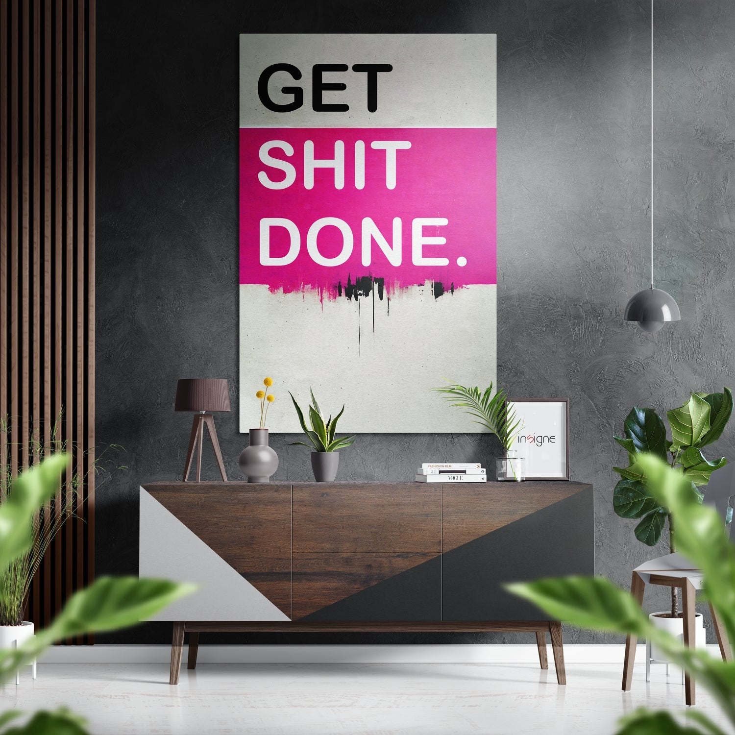 Get Shit Done Brushed Aluminum Dibond Wall Art-0