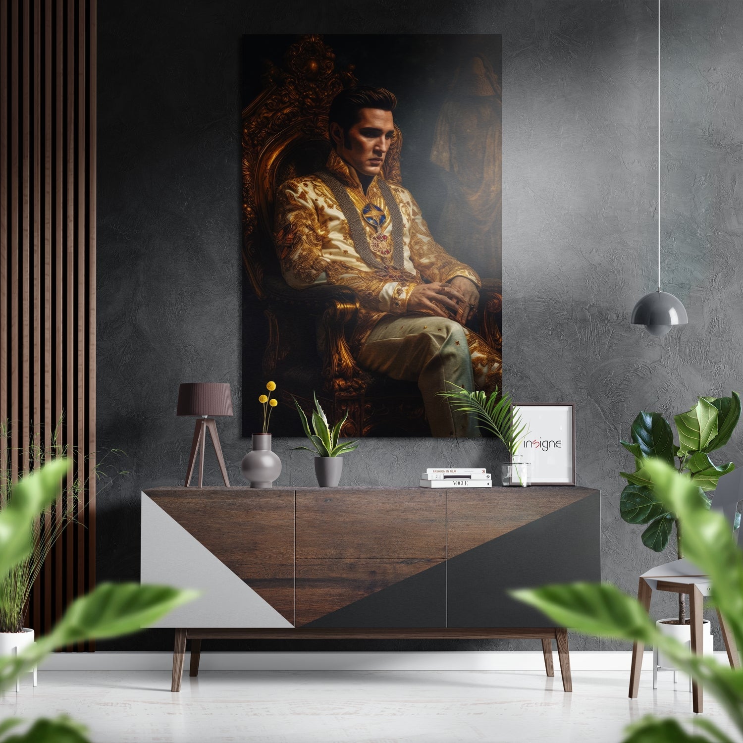 Elvis the King Brushed Aluminum Dibond Wall Art-0