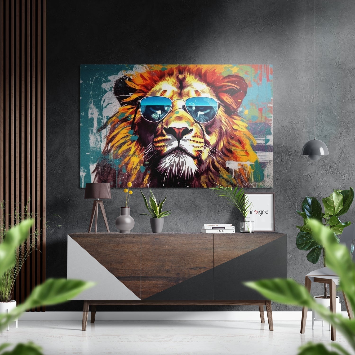 Cool Lion Brushed Aluminum Dibond Wall Art-0