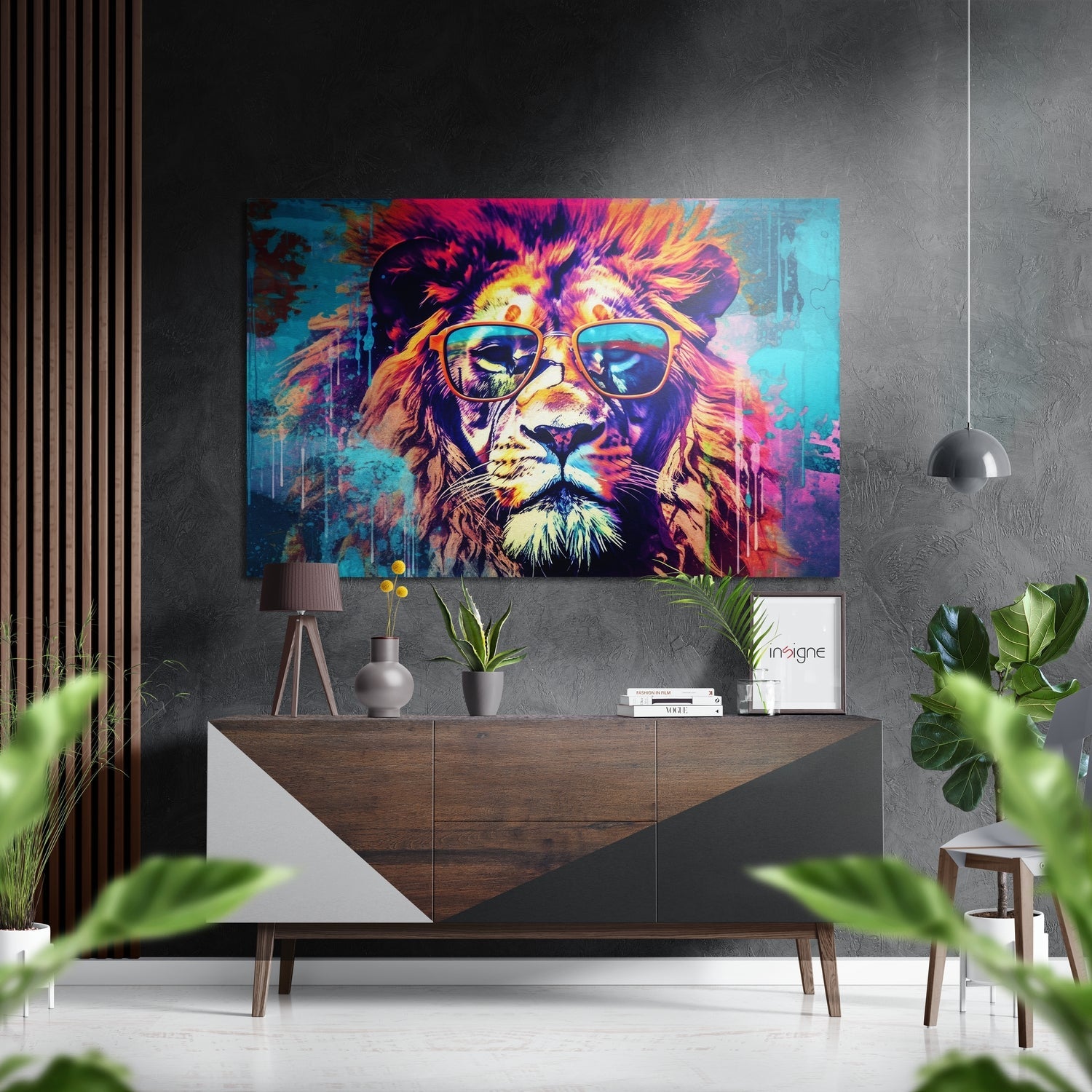 Cool Lion Brushed Aluminum Dibond Wall Art-0
