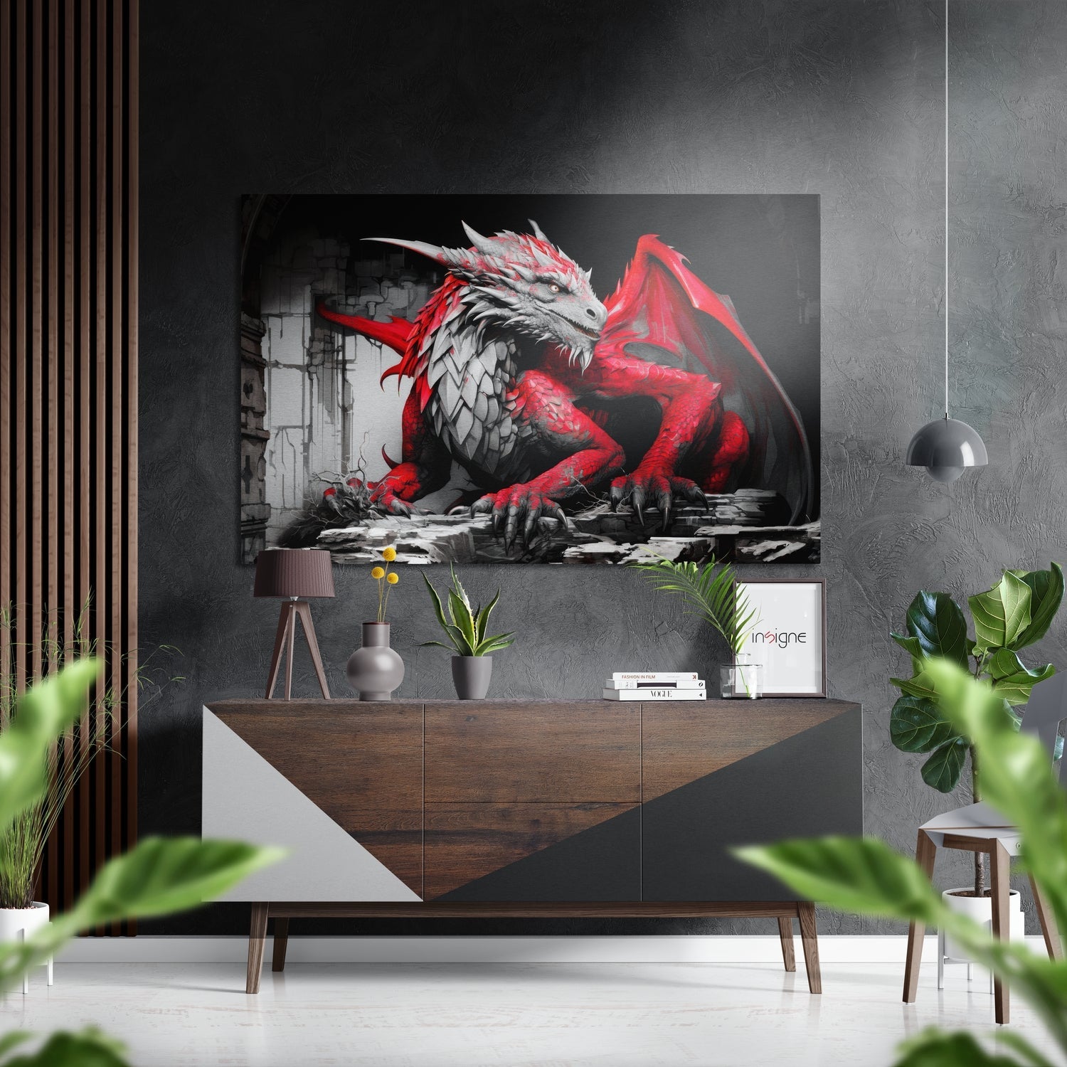 Dragon Brushed Aluminum Dibond Wall Art-0
