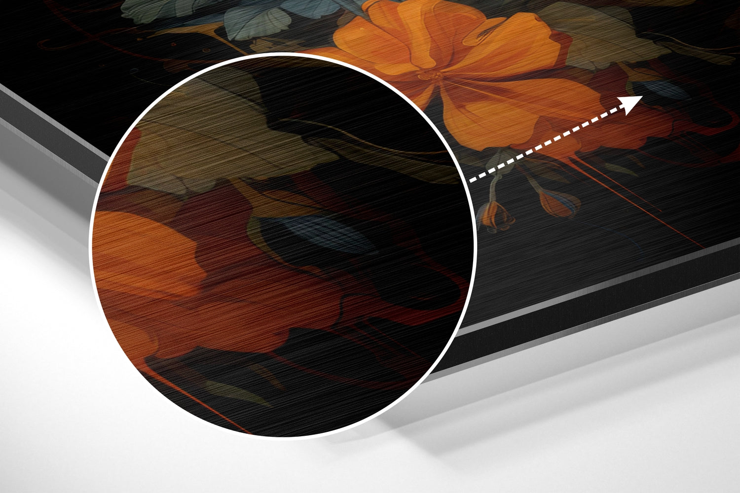 Deer in Flowers Brushed Aluminum Dibond Wall Art-2