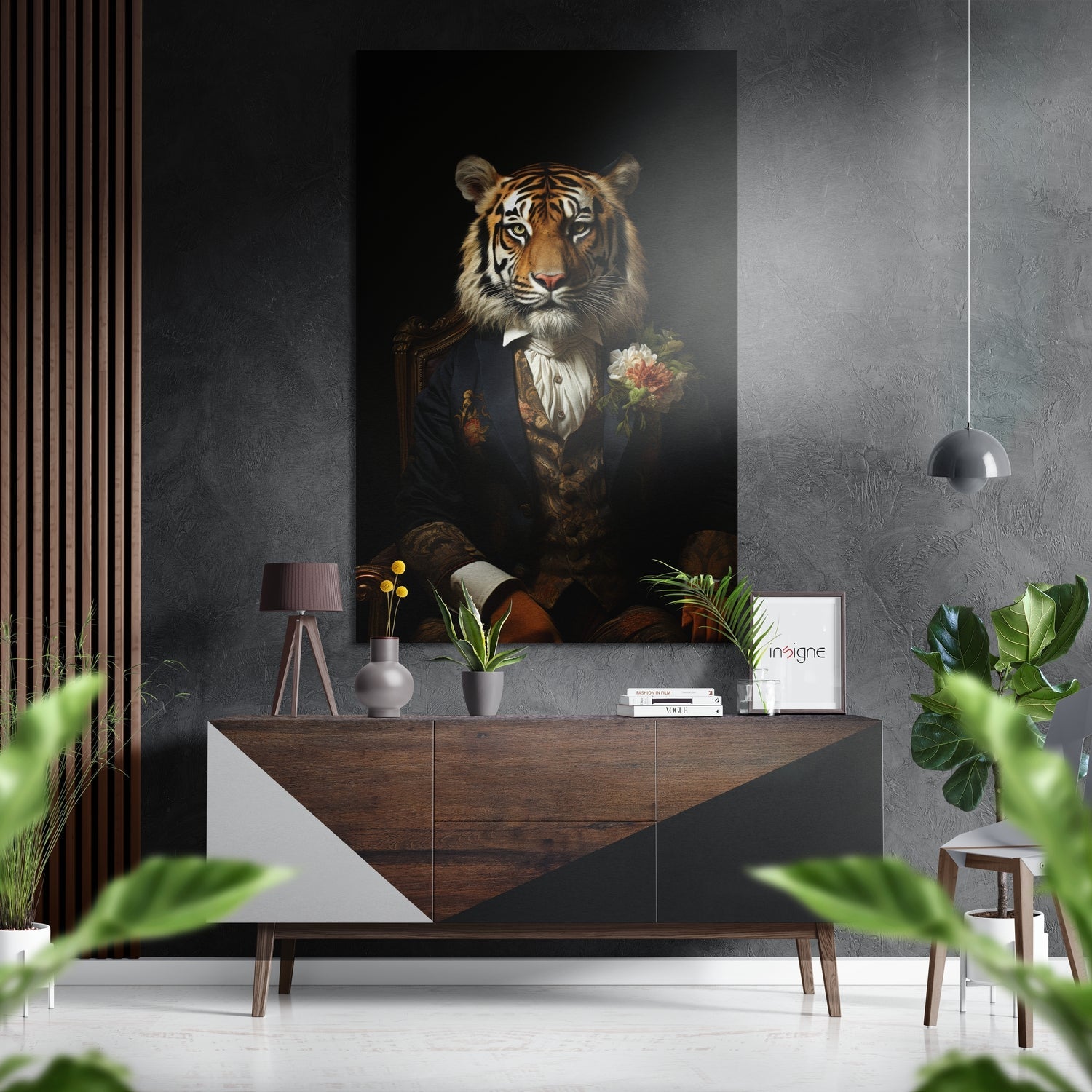 Mr. Tiger Brushed Aluminum Dibond Wall Art-0