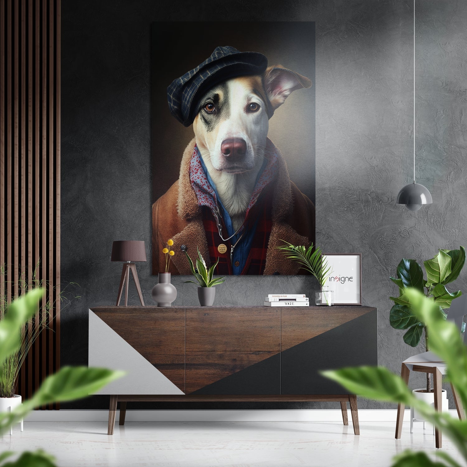 Mr. Dog Brushed Aluminum Dibond Wall Art-0