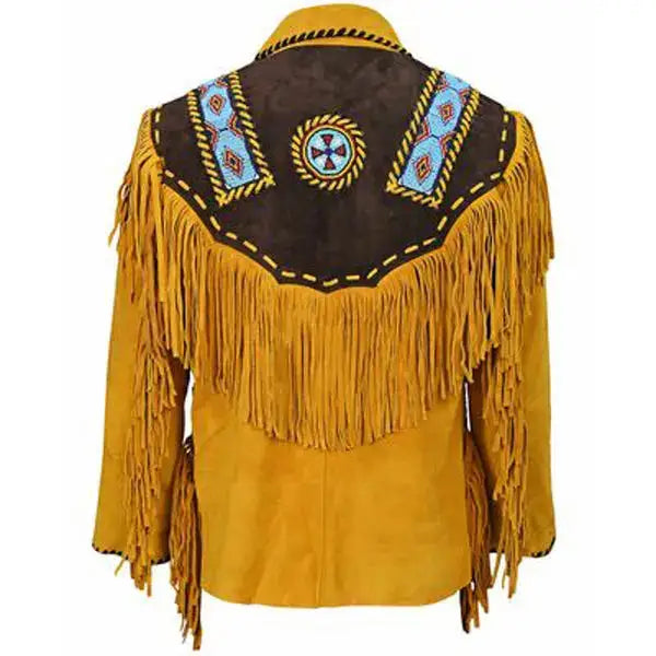 Men's Authentic Native American Western Leather Jacket-1