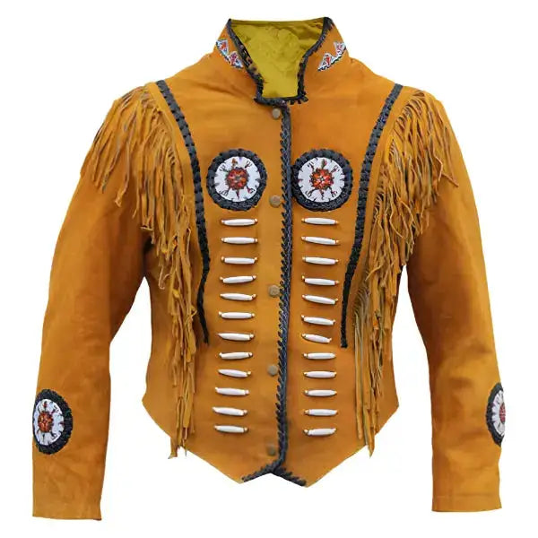 Men's Authentic Western Leather Indian Carnival Jacket-0