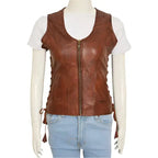 Women's Brown Leather Vest-1