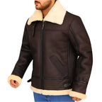 Men’s B3 Bomber Aviator Shearling Leather Jacket-3