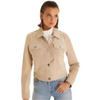 Women’s Beige Suede Western Jacket-0