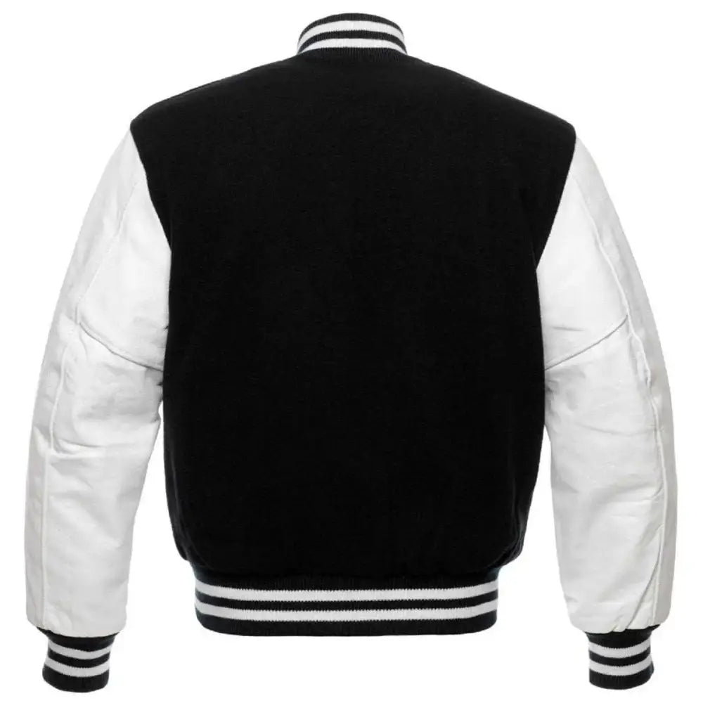 Unisex Black & White Premium Varsity Jacket-1