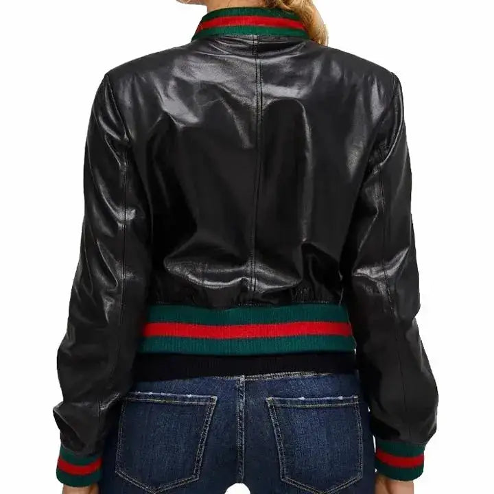 Women’s Black Genuine Leather Coat-1