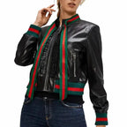 Women’s Black Genuine Leather Coat-0