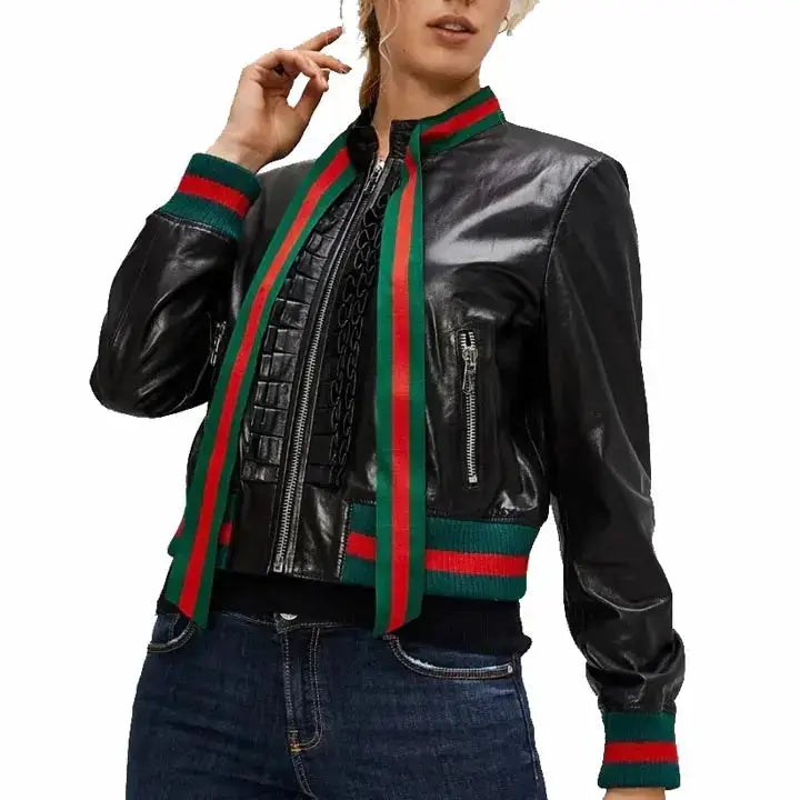 Women’s Black Genuine Leather Coat-0