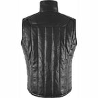 Mens Black Leather Sheepskin Vest-2