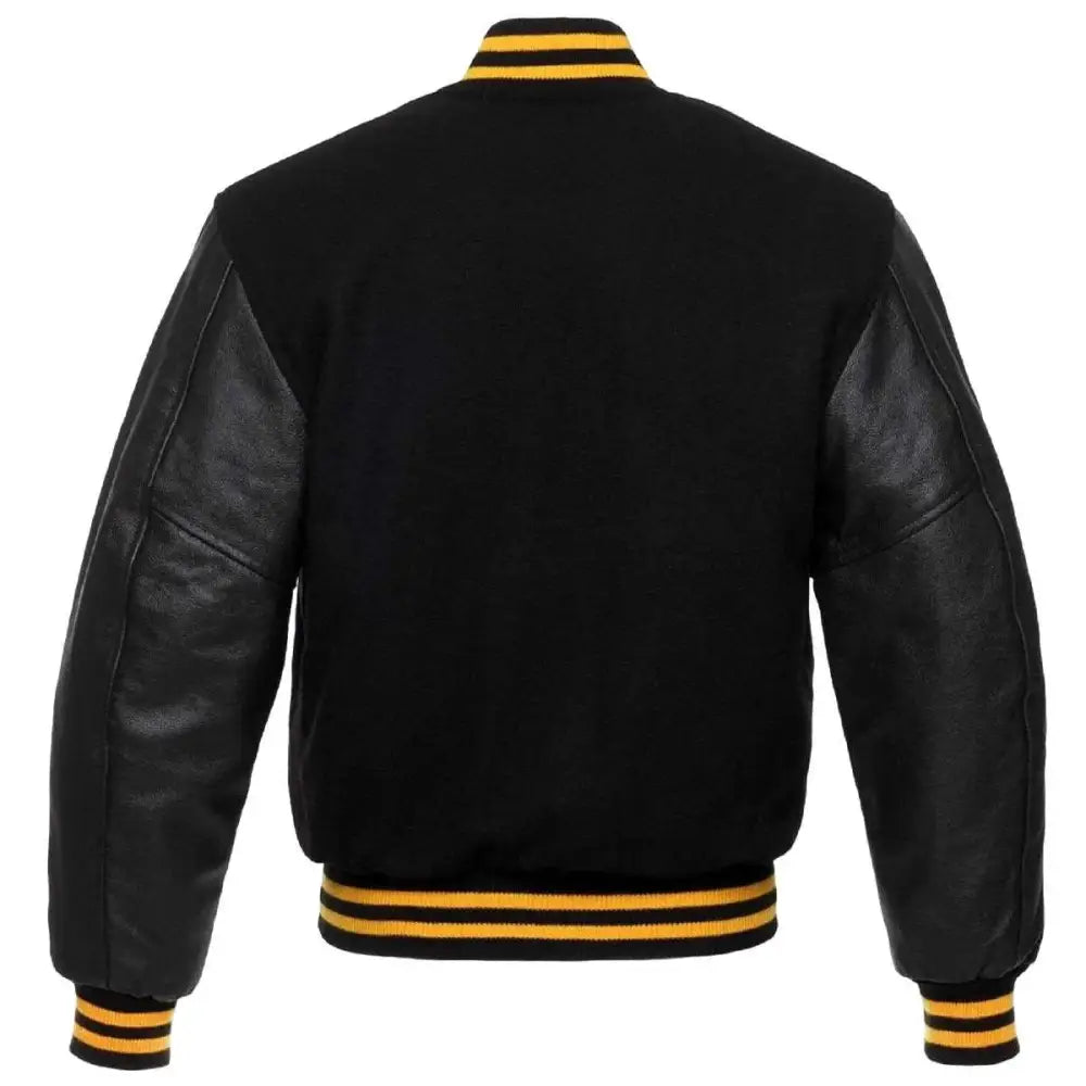 Mens Black Varsity Jacket-1