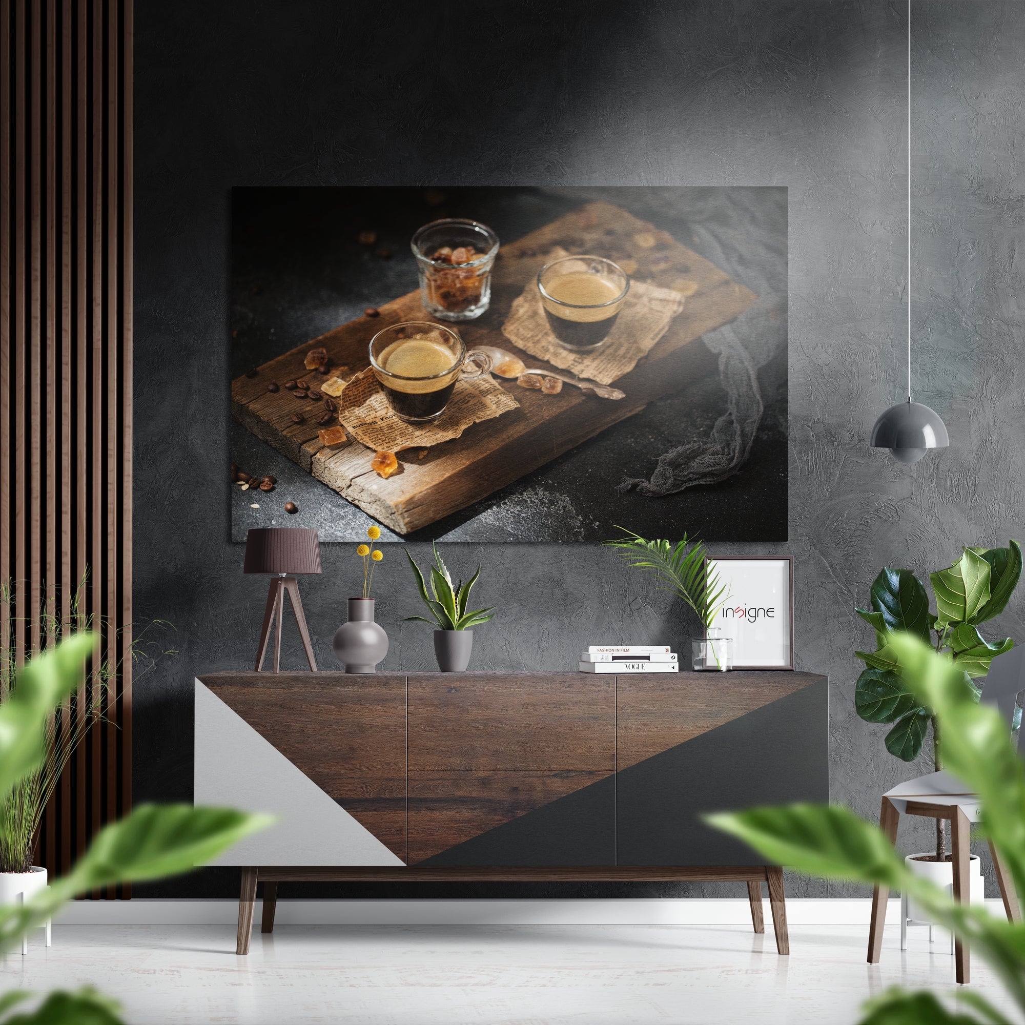 Coffee Brushed Aluminium Dibond Wall Art-0
