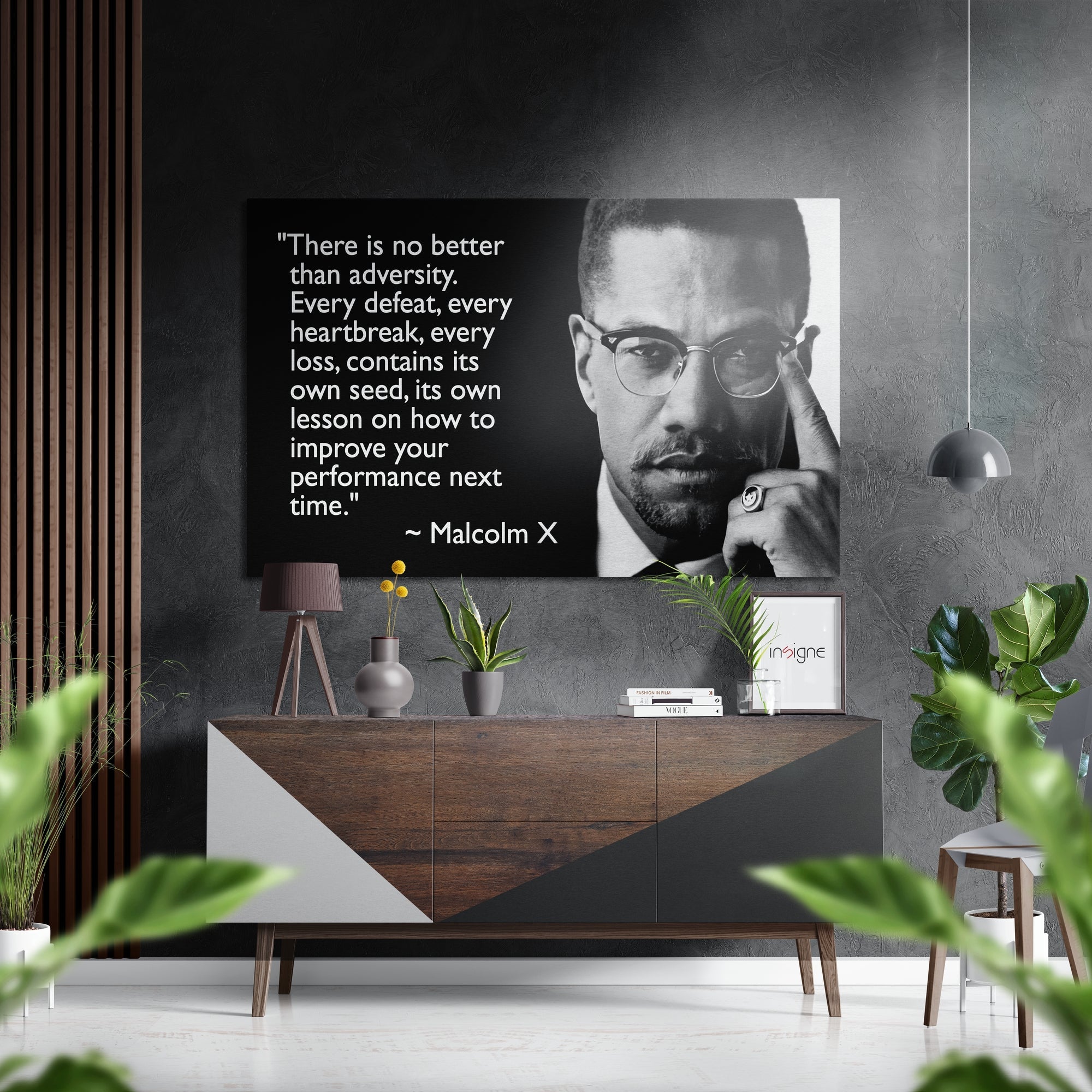 Words of Malcolm Brushed Aluminium Dibond Wall Art-0