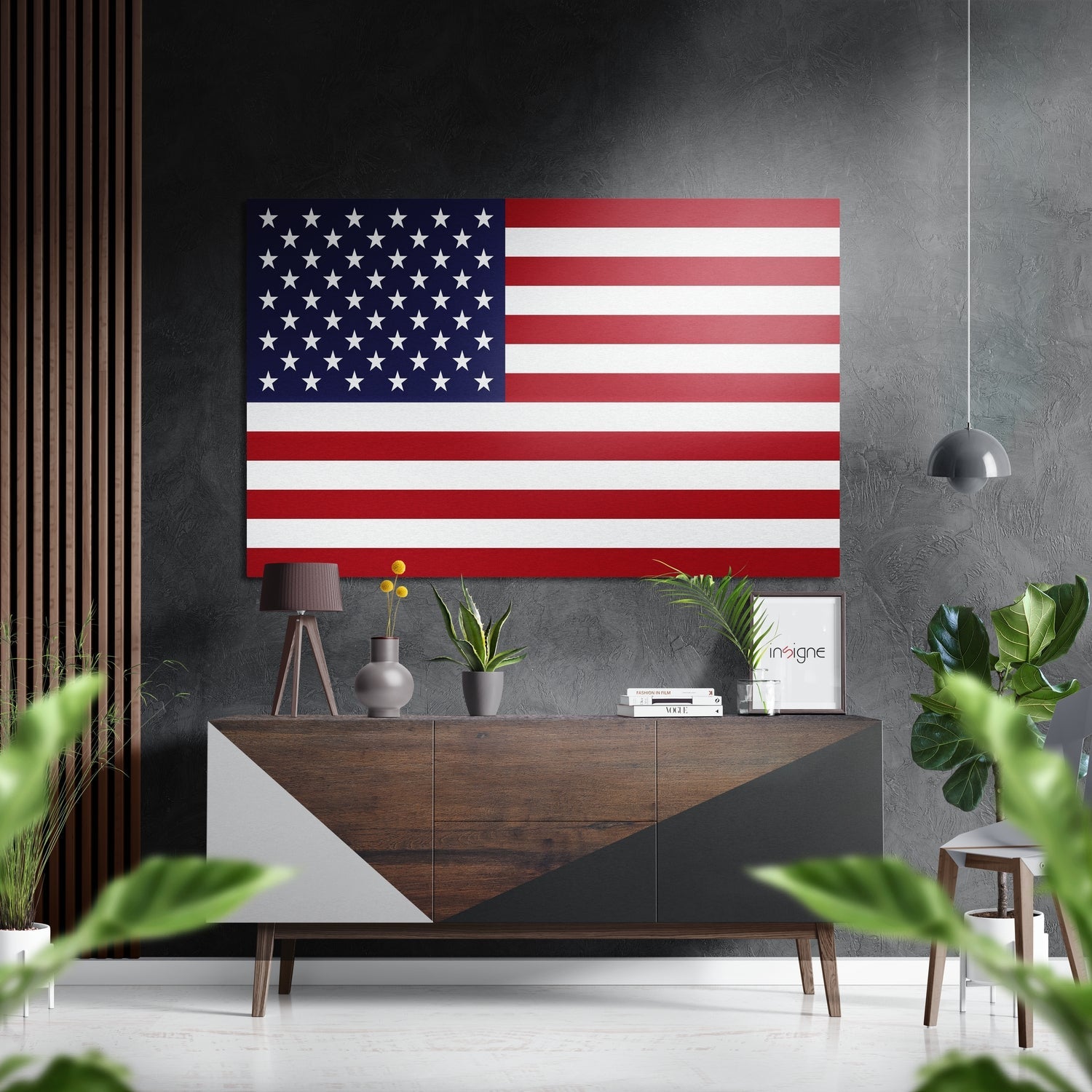 American Flag Brushed Aluminium Dibond Wall Art-0