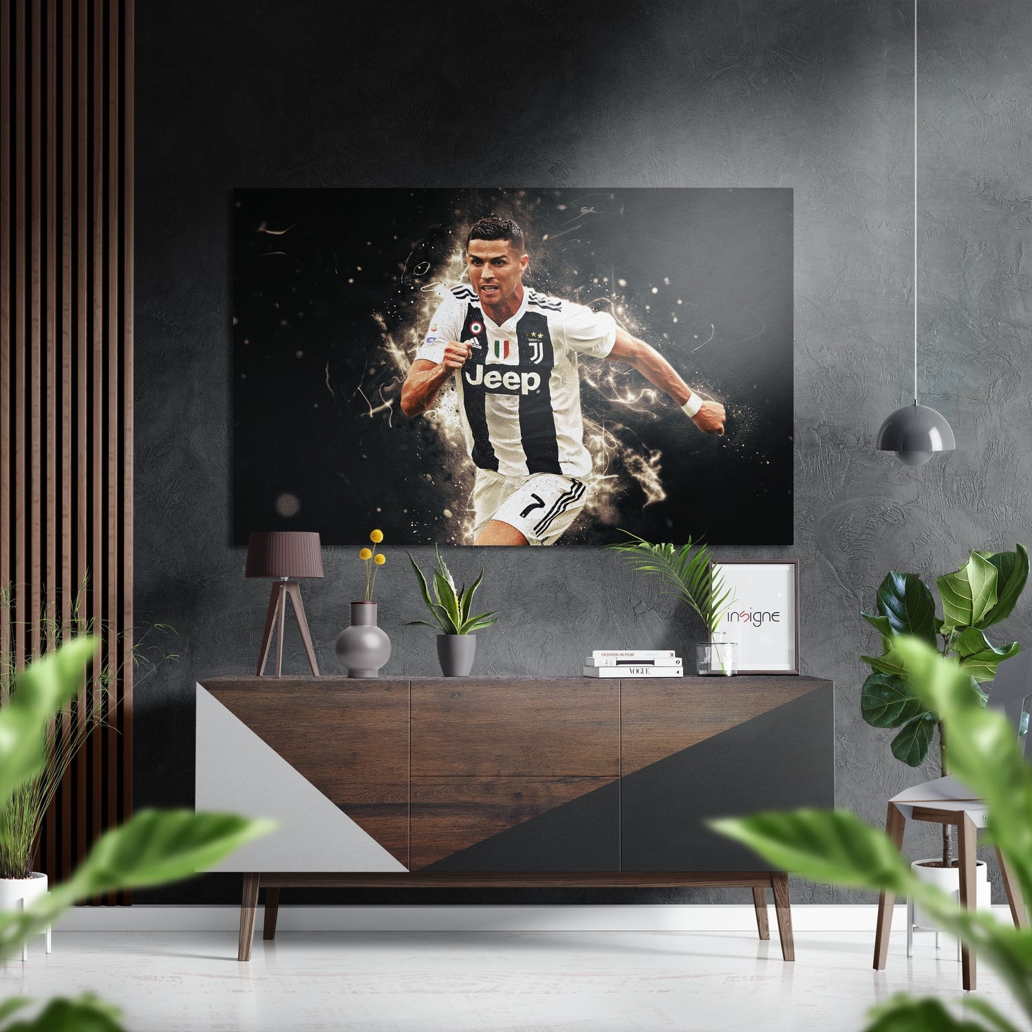 Ronaldo Brushed Aluminium Dibond Wall Art-0