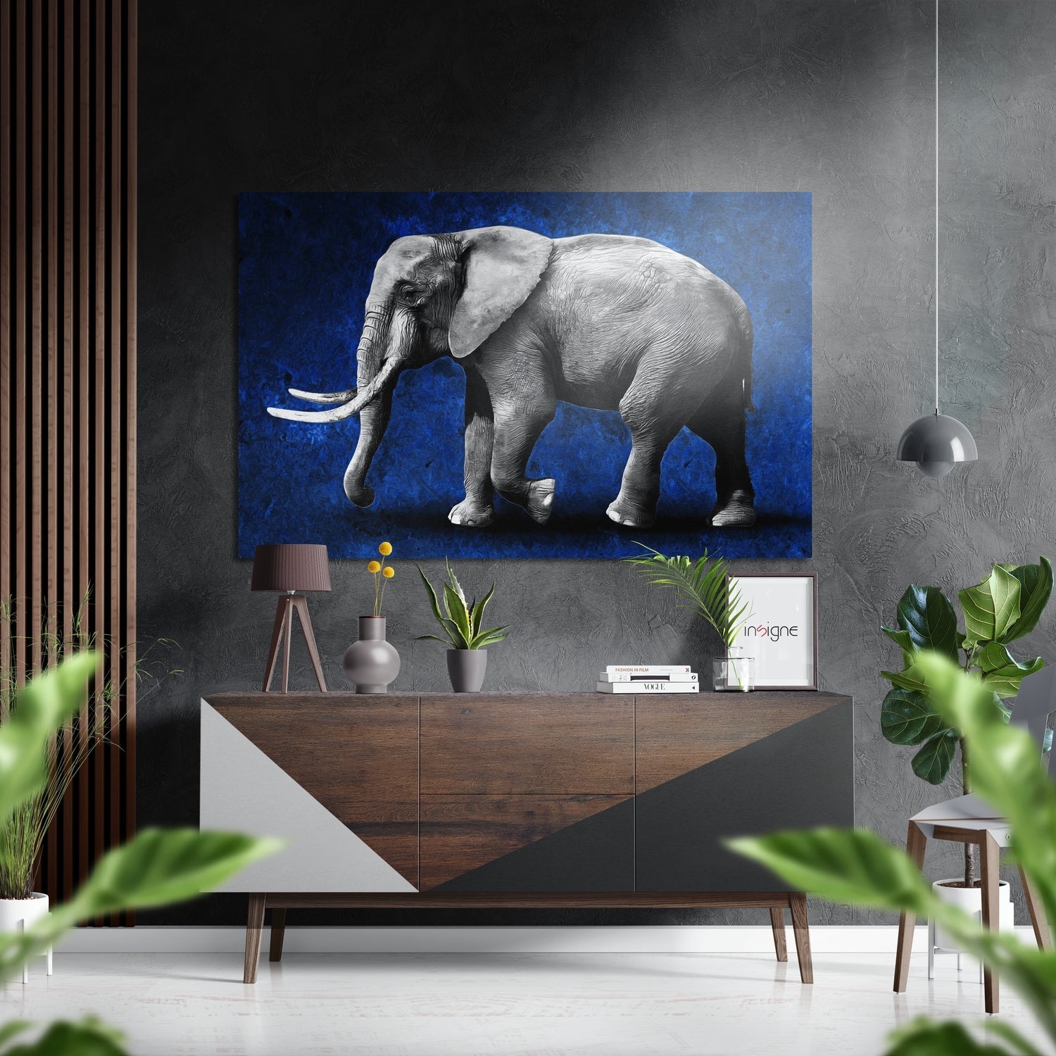 Elephant Brushed Aluminium Dibond Wall Art-0